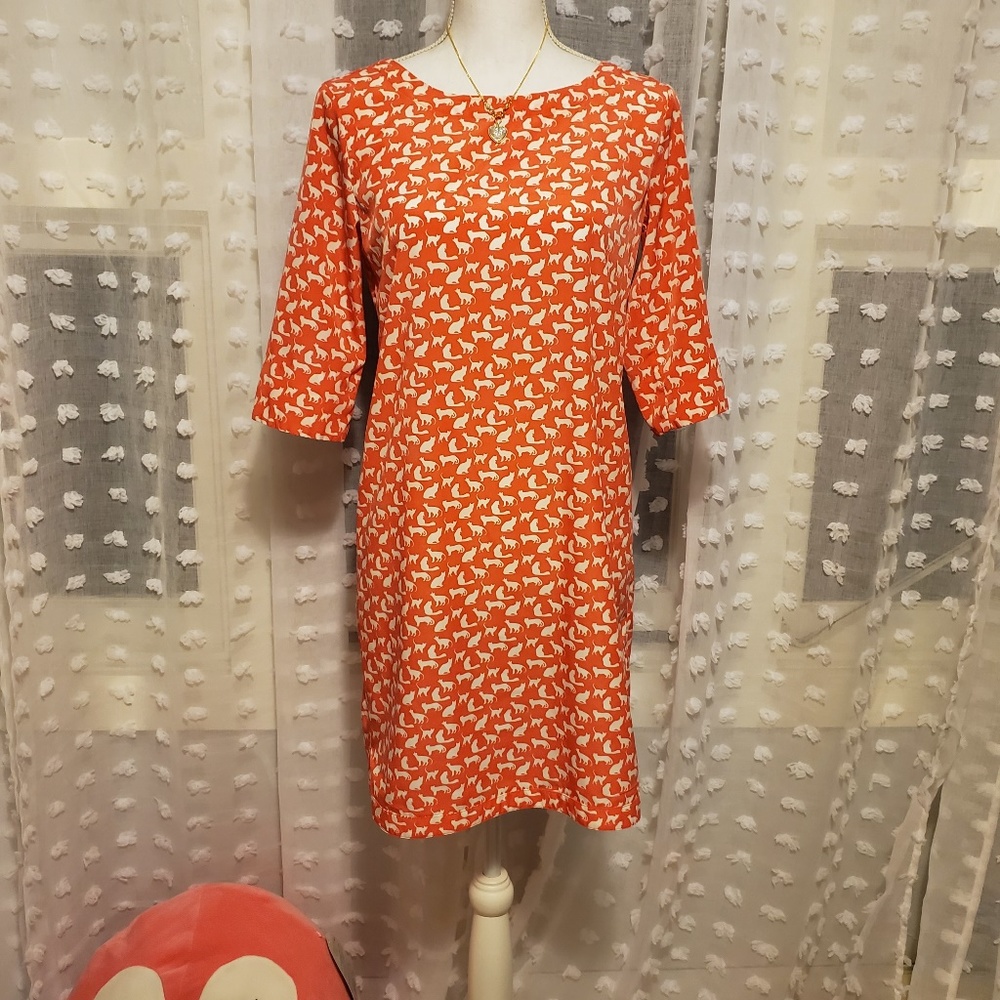 Cat print GAP knee length spring/summer dress XS